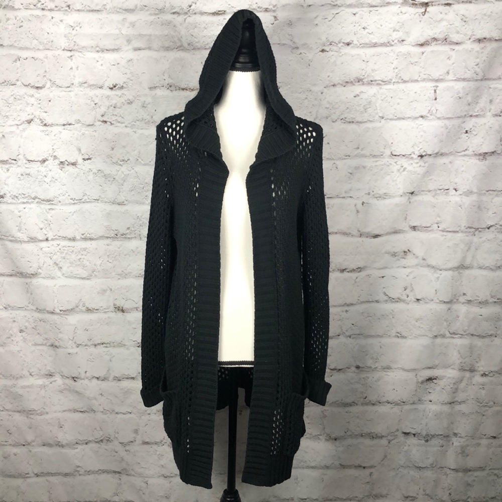 NWOT Michael Michael Kors Hoodie Open Knit Sweater Sz L